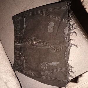 We The Free Denim Charcoal Denim Skirt